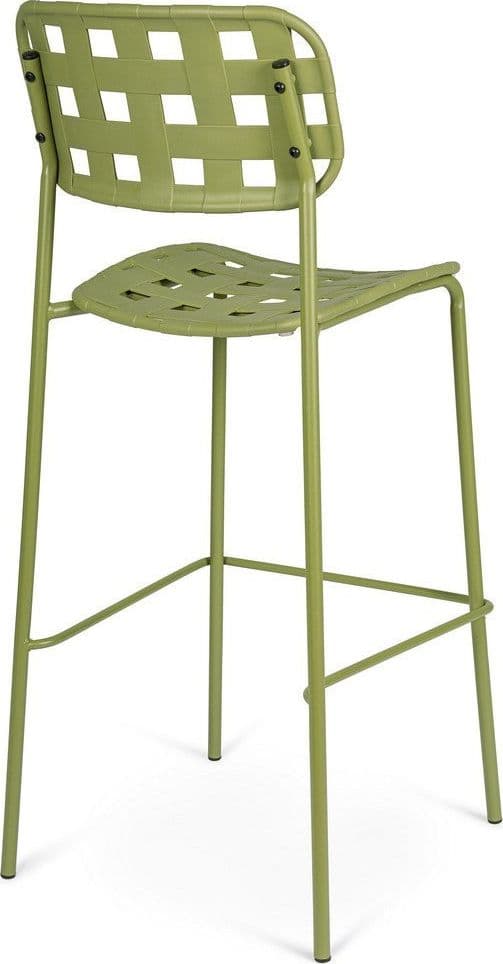 Sgabello "Clover" da bar struttura in acciaio seduta e schienale in polipropilene per interni ed esterni in Sgabelli Decor Space - Altamura, commercioVirtuoso.it