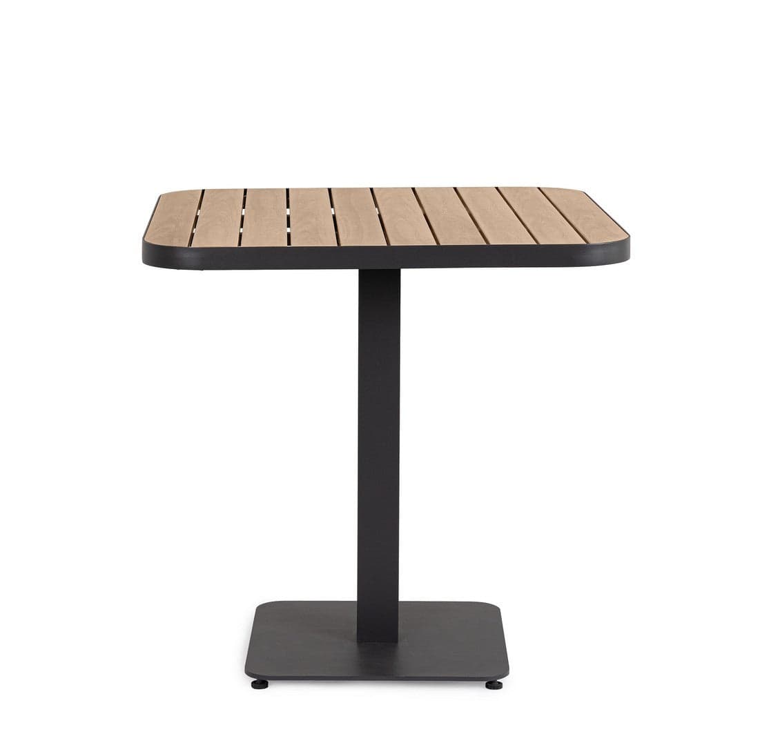 Tavolo "Belmar" struttura in alluminio verniciato a polvere piano effetto legno per arredo casa in Tavoli da sala da pranzo Decor Space - Altamura, commercioVirtuoso.it