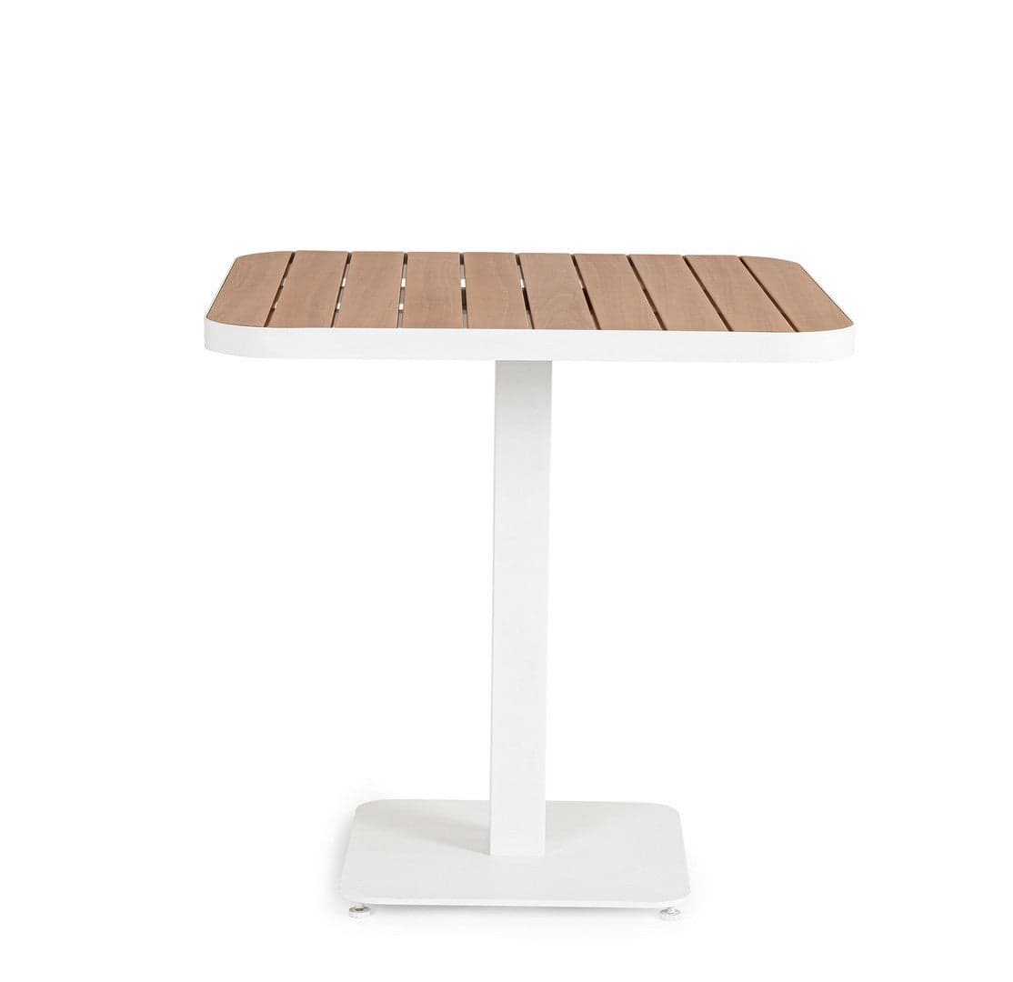 Tavolo "Belmar" struttura in alluminio verniciato a polvere piano effetto legno per arredo casa in Tavoli da sala da pranzo Decor Space - Altamura, commercioVirtuoso.it