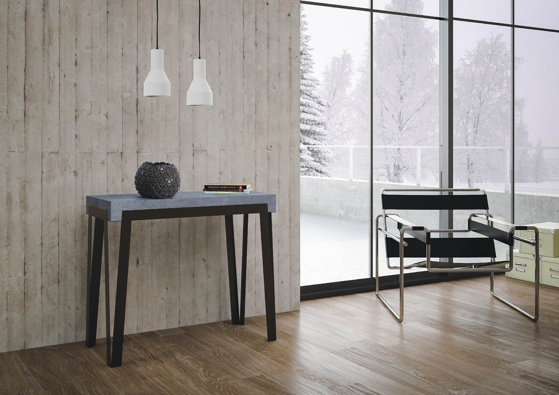 Tavolo consolle "Torino" allungabile in legno per sala da pranzo in Credenze Decor Space - Altamura, commercioVirtuoso.it