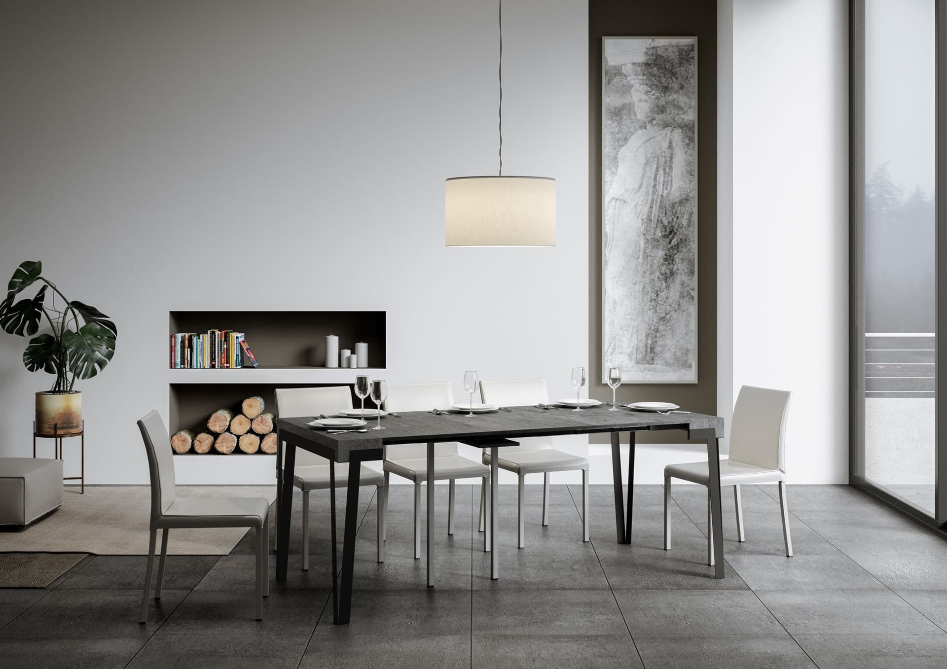 Tavolo consolle "Torino" allungabile in legno per sala da pranzo in Credenze Decor Space - Altamura, commercioVirtuoso.it
