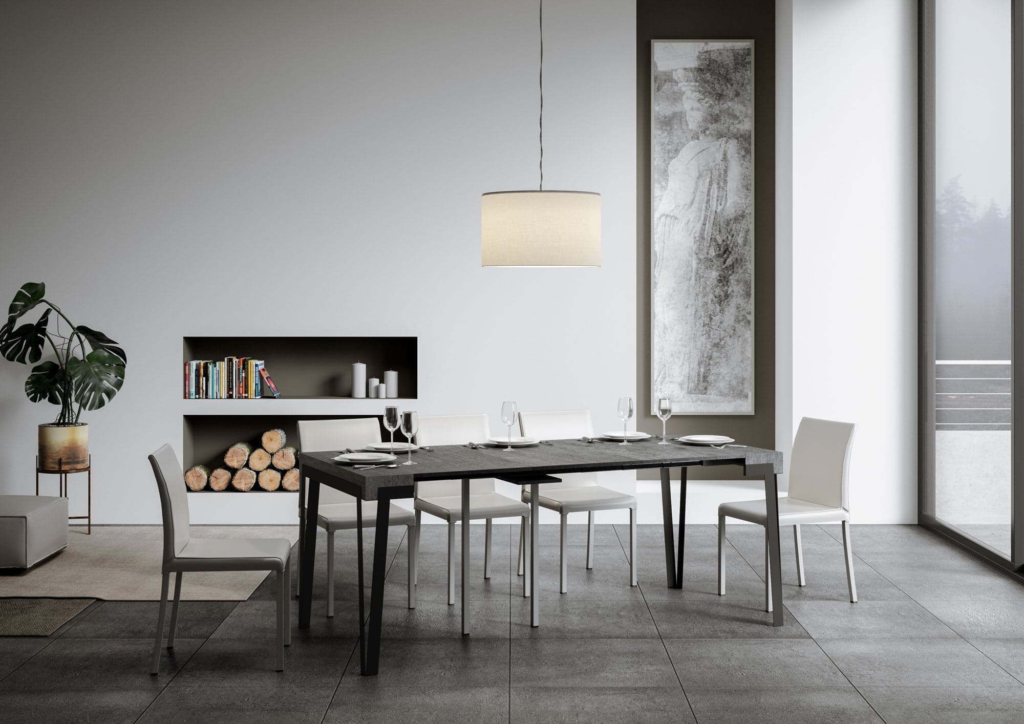 Tavolo consolle "Torino" allungabile in legno per sala da pranzo in Credenze Decor Space - Altamura, commercioVirtuoso.it