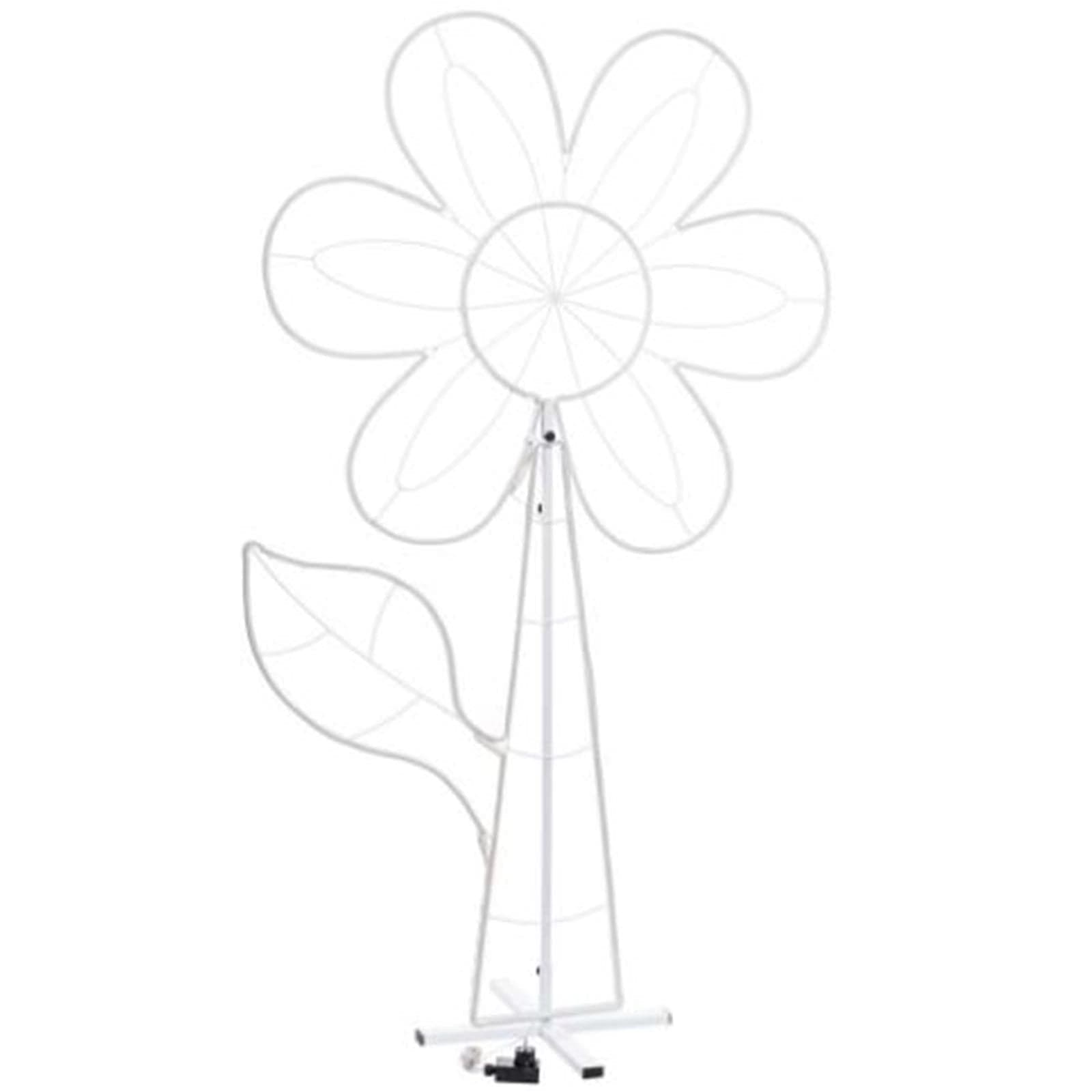 FIORE LUCE LED NEON H 120 CM BIFACCIALE LAMPADA DECORAZIONE GIARDINO GIARDINI LAMPADE