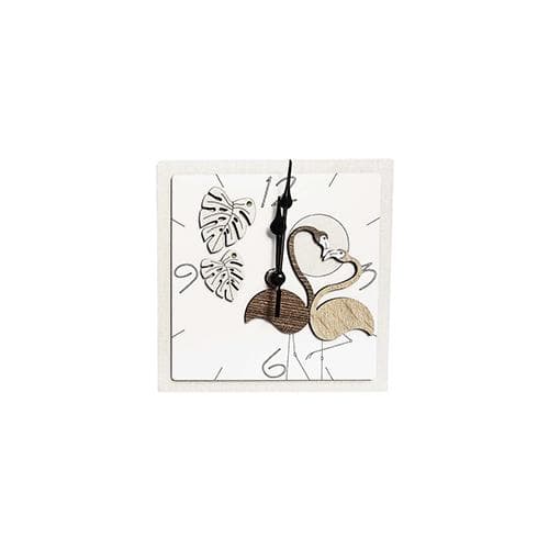 Orologio in legno mdf con applicazioni glitterate e strass. Misure cm. 16 x 16 h. in Orologi da parete Decor Space - Altamura, commercioVirtuoso.it