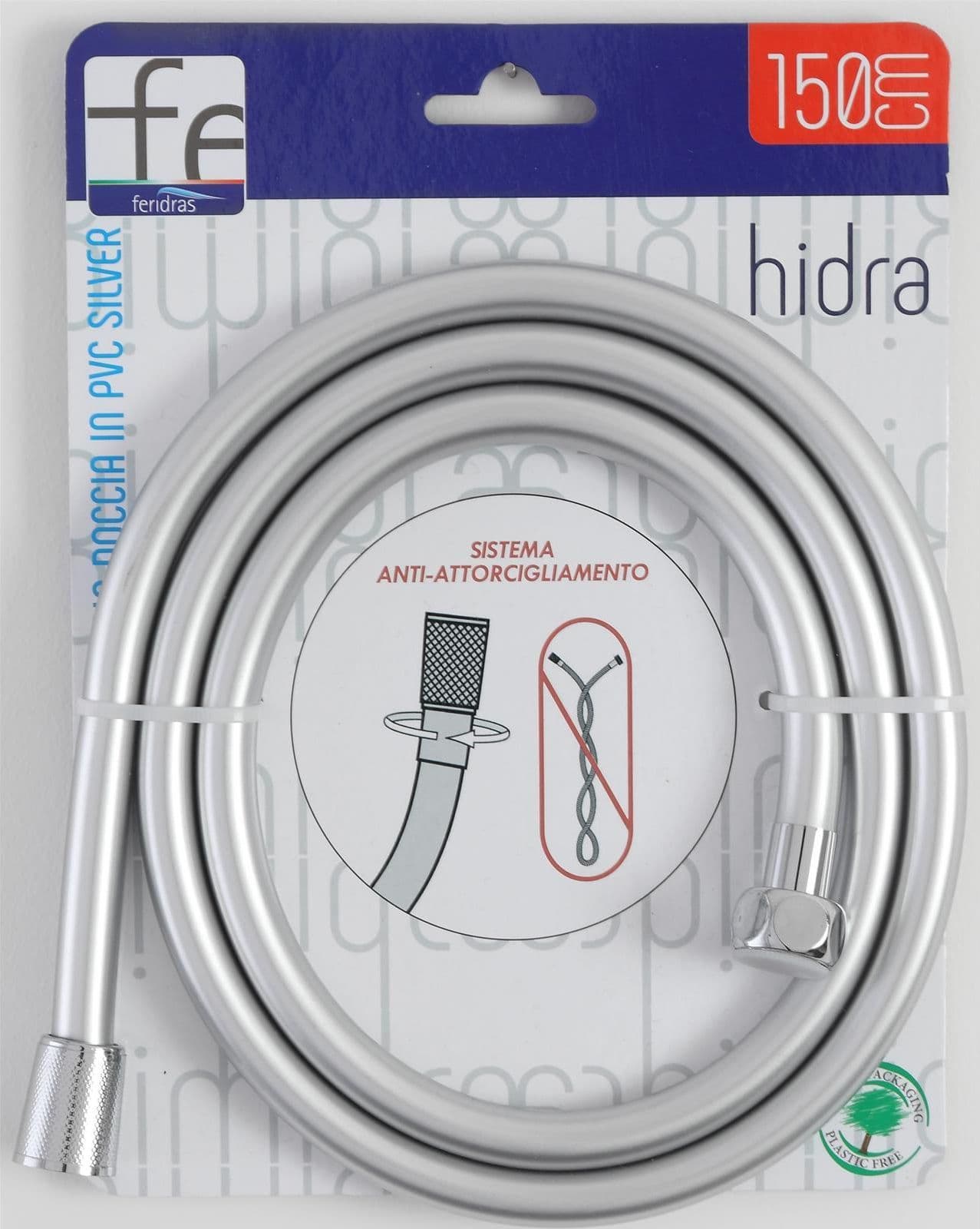 TUBO DOCCIA 2 MT TUBI DOCCIE 200 CM PVC RESISTENTE ALTA DURATA FLESSIBILE GRIGIO