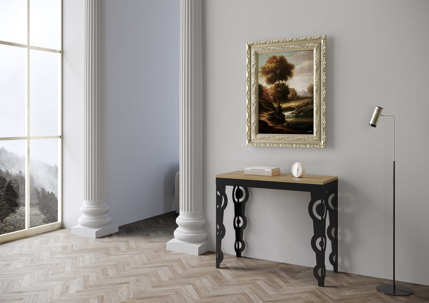 Tavolo consolle "Como" allungabile in legno per sala da pranzo in Credenze Decor Space - Altamura, commercioVirtuoso.it