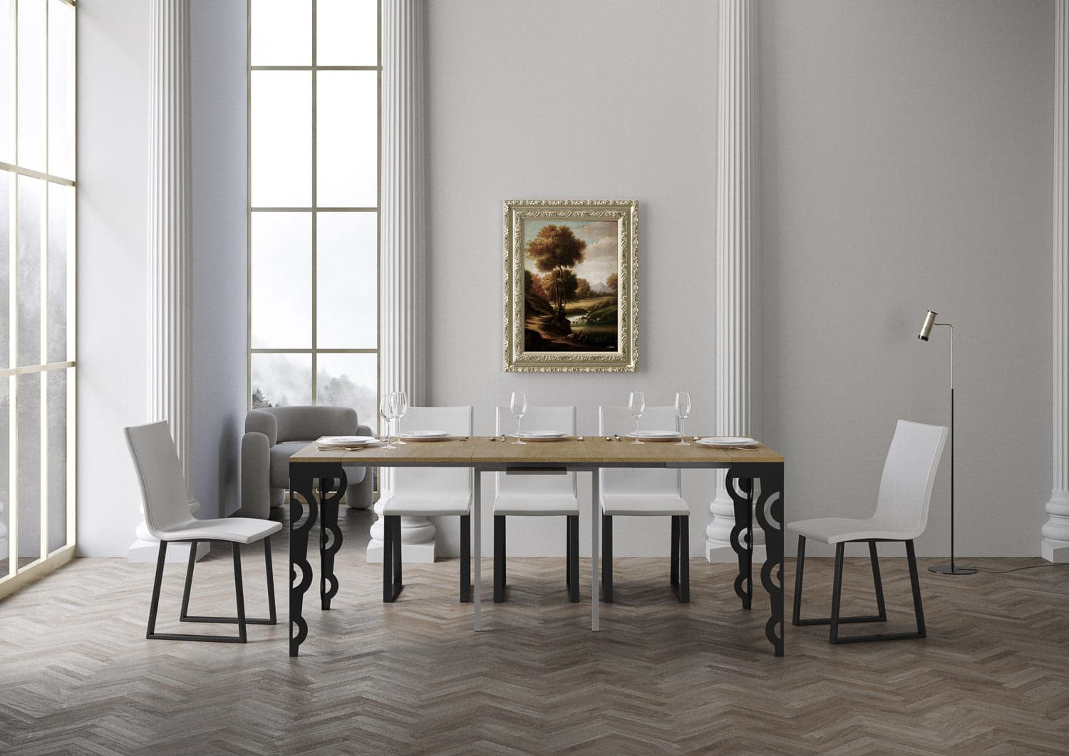 Tavolo consolle "Como" allungabile in legno per sala da pranzo in Credenze Decor Space - Altamura, commercioVirtuoso.it