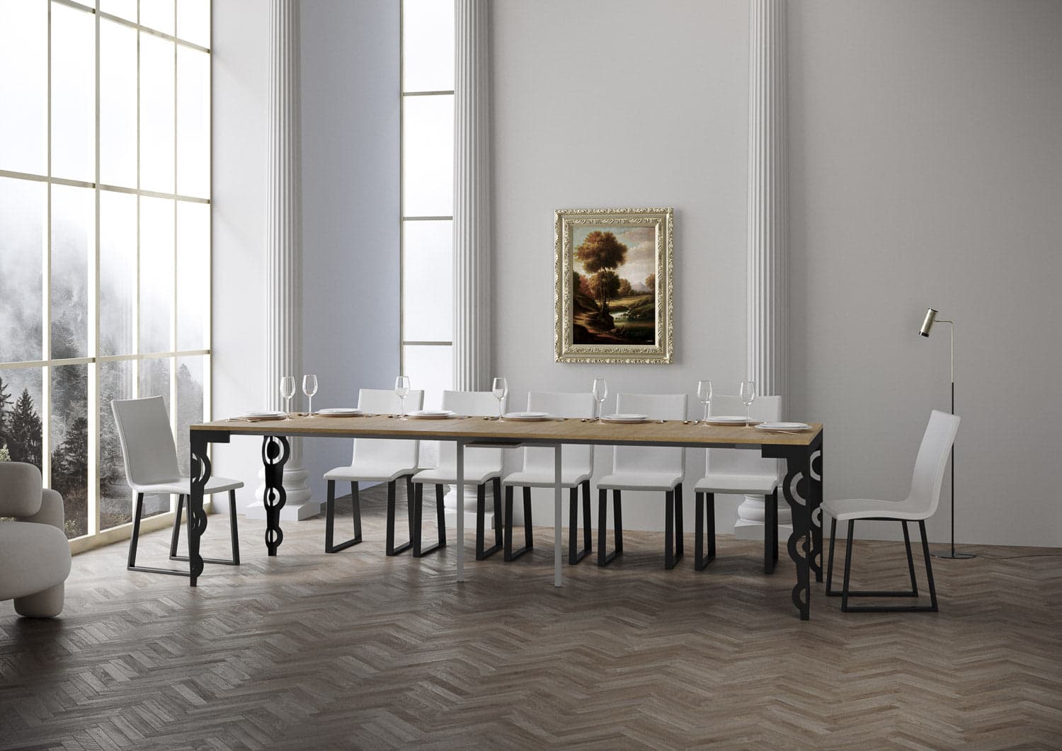 Tavolo consolle "Como" allungabile in legno per sala da pranzo in Credenze Decor Space - Altamura, commercioVirtuoso.it