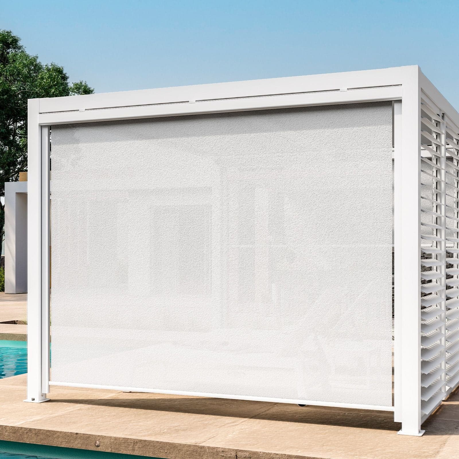 Tenda a rullo Frangisole laterale per pergola Bioclimatica con zanzariera in Gazebo Decor Space - Altamura, commercioVirtuoso.it