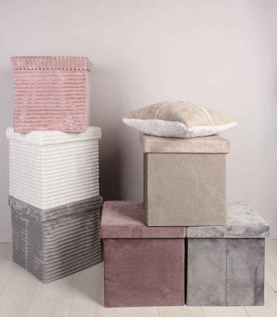 Poltrona Pouf "Camdem" per interno, con struttura in mdf da 38x38x38cm in Ottomane e poggiapiedi Decor Space - Altamura, commercioVirtuoso.it