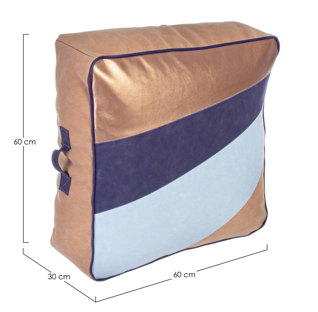 Poltrona Pouf "Sunset" per interno, con Imbottitura In Cotone da 60x60x30h cm in Ottomane e poggiapiedi Decor Space - Altamura, commercioVirtuoso.it