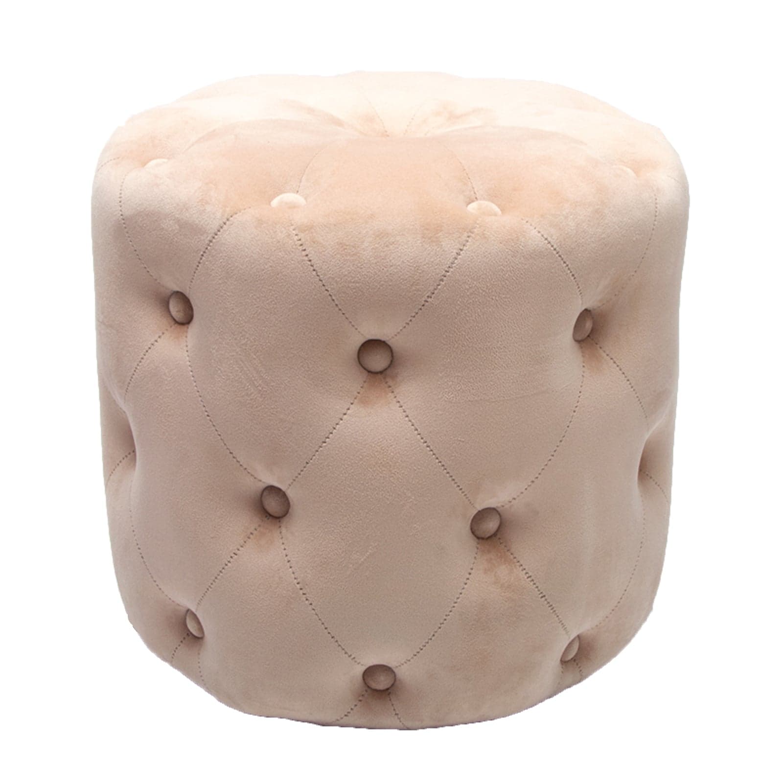 Pouf imbottito tondo, seduta in velluto per arredamento moderno h 41 cm in Ottomane e poggiapiedi Decor Space - Altamura, commercioVirtuoso.it