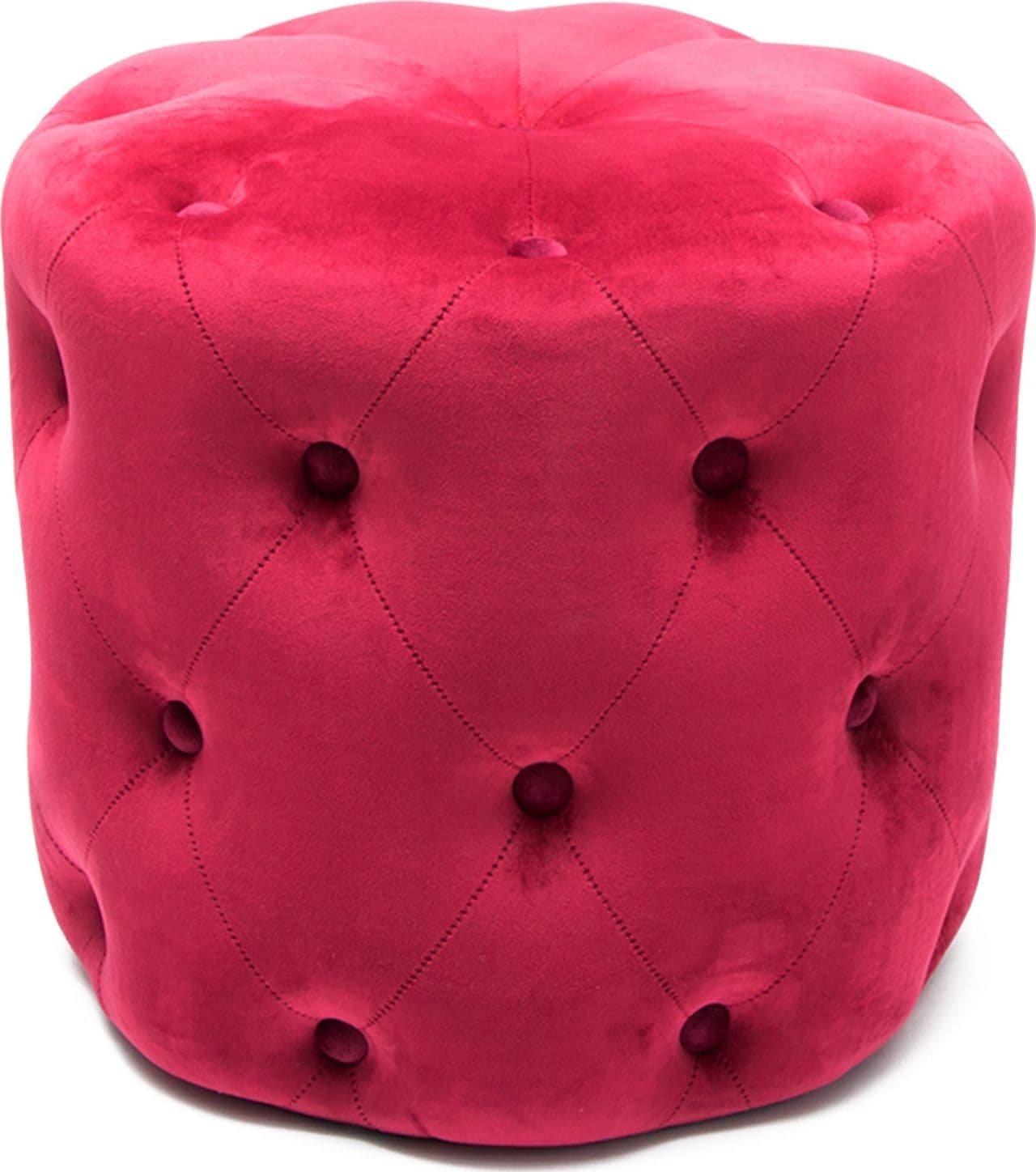 Pouf imbottito tondo, seduta in velluto per arredamento moderno h 41 cm in Ottomane e poggiapiedi Decor Space - Altamura, commercioVirtuoso.it