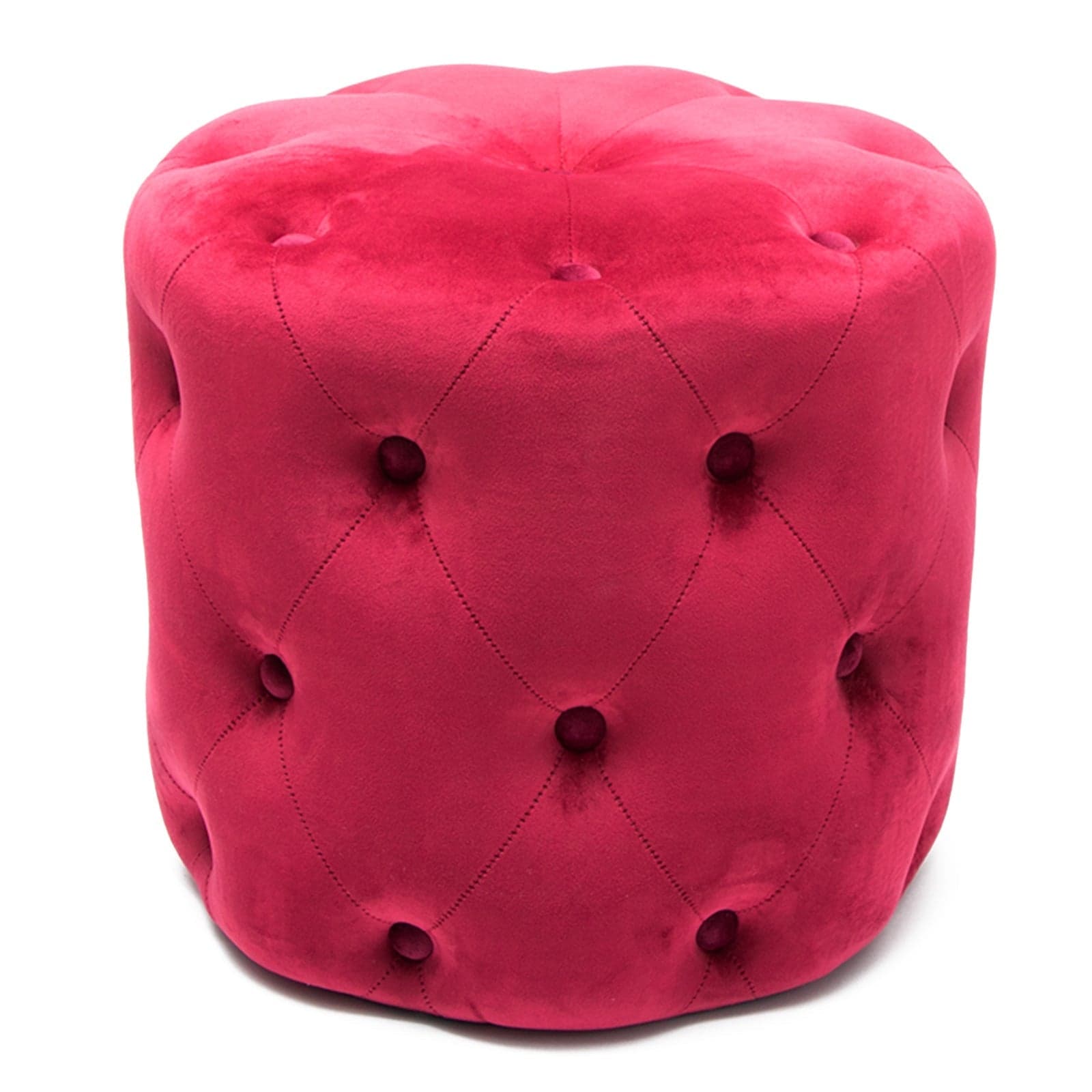 Pouf imbottito tondo, seduta in velluto per arredamento moderno h 41 cm in Ottomane e poggiapiedi Decor Space - Altamura, commercioVirtuoso.it