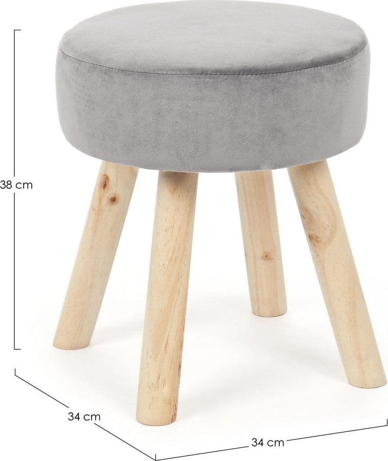 Poltrona Pouf "Adeline" per interno, con struttura in legno di pino e mdf da 34x34x38cm in Ottomane e poggiapiedi Decor Space - Altamura, commercioVirtuoso.it