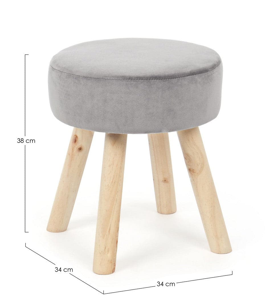 Poltrona Pouf "Adeline" per interno, con struttura in legno di pino e mdf da 34x34x38cm in Ottomane e poggiapiedi Decor Space - Altamura, commercioVirtuoso.it
