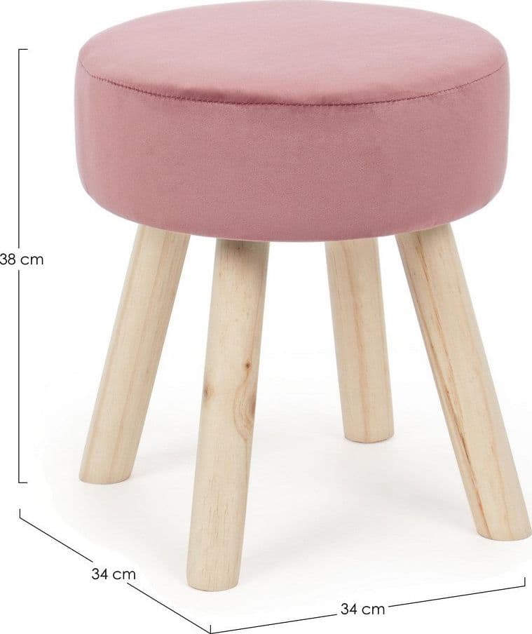 Poltrona Pouf "Adeline" per interno, con struttura in legno di pino e mdf da 34x34x38cm in Ottomane e poggiapiedi Decor Space - Altamura, commercioVirtuoso.it