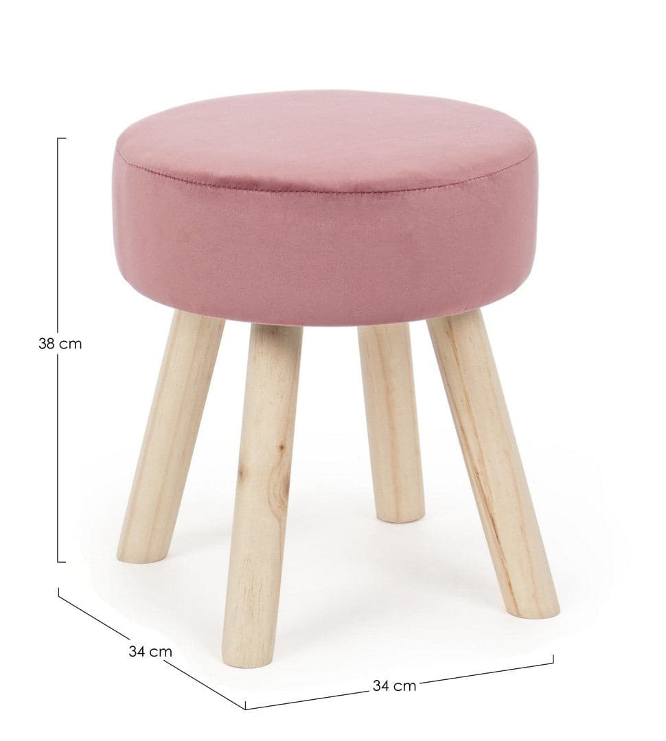 Poltrona Pouf "Adeline" per interno, con struttura in legno di pino e mdf da 34x34x38cm in Ottomane e poggiapiedi Decor Space - Altamura, commercioVirtuoso.it