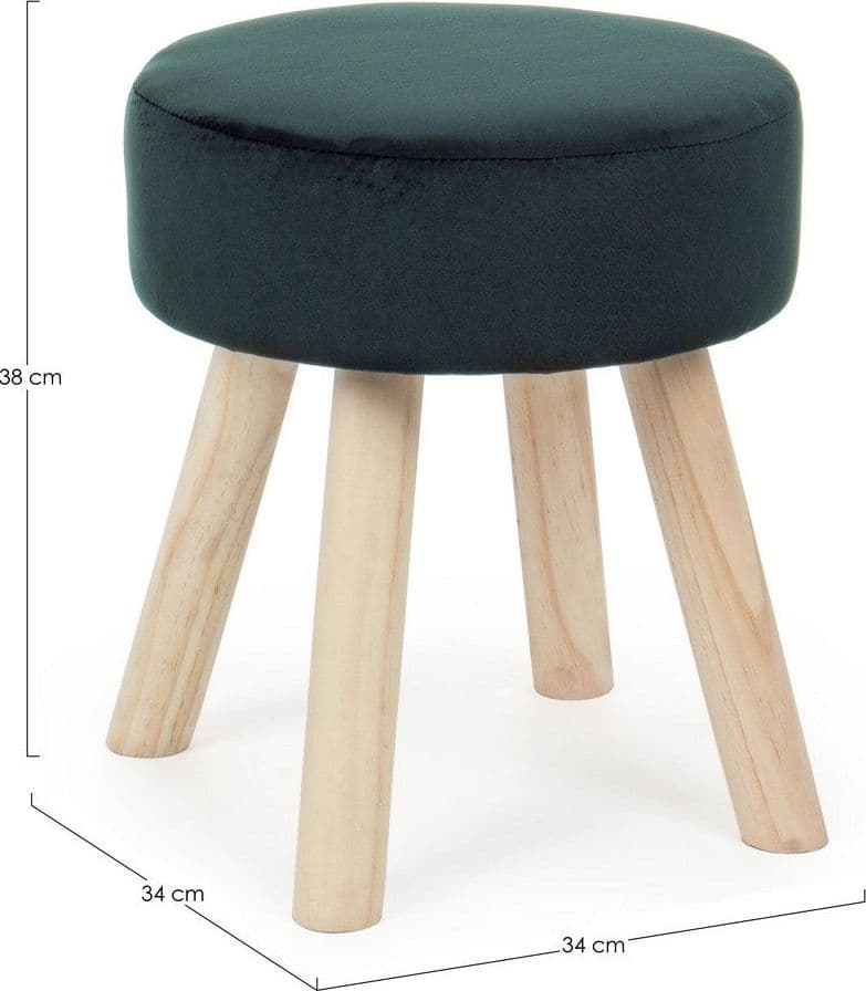 Poltrona Pouf "Adeline" per interno, con struttura in legno di pino e mdf da 34x34x38cm in Ottomane e poggiapiedi Decor Space - Altamura, commercioVirtuoso.it