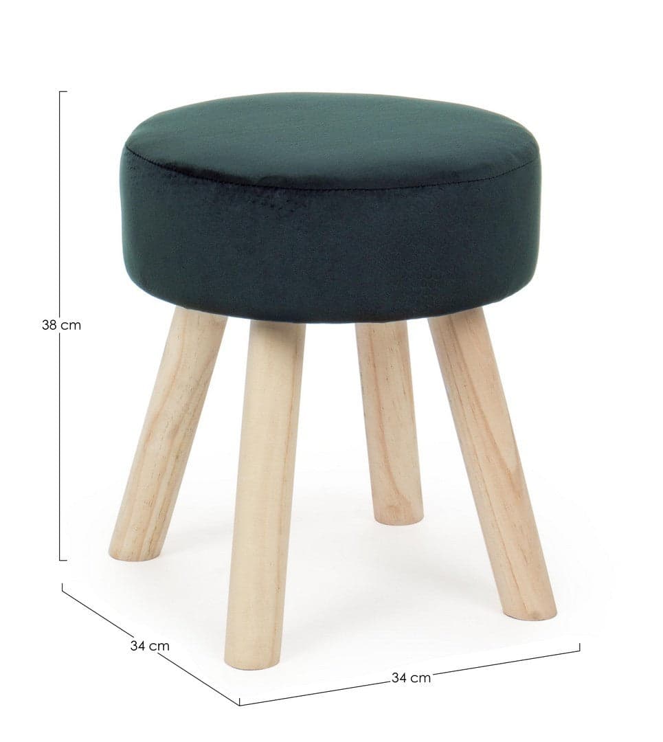 Poltrona Pouf "Adeline" per interno, con struttura in legno di pino e mdf da 34x34x38cm in Ottomane e poggiapiedi Decor Space - Altamura, commercioVirtuoso.it