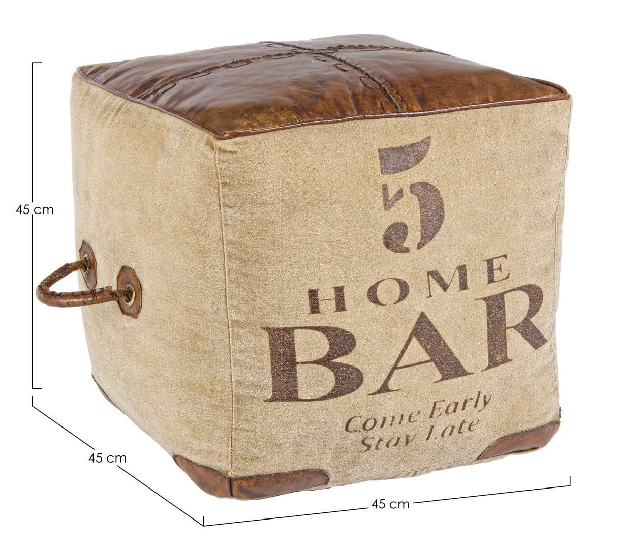 Poltrona Pouf "Sanpark" per interno, con imbottitura in cotone da 45x45x45cm in Ottomane e poggiapiedi Decor Space - Altamura, commercioVirtuoso.it