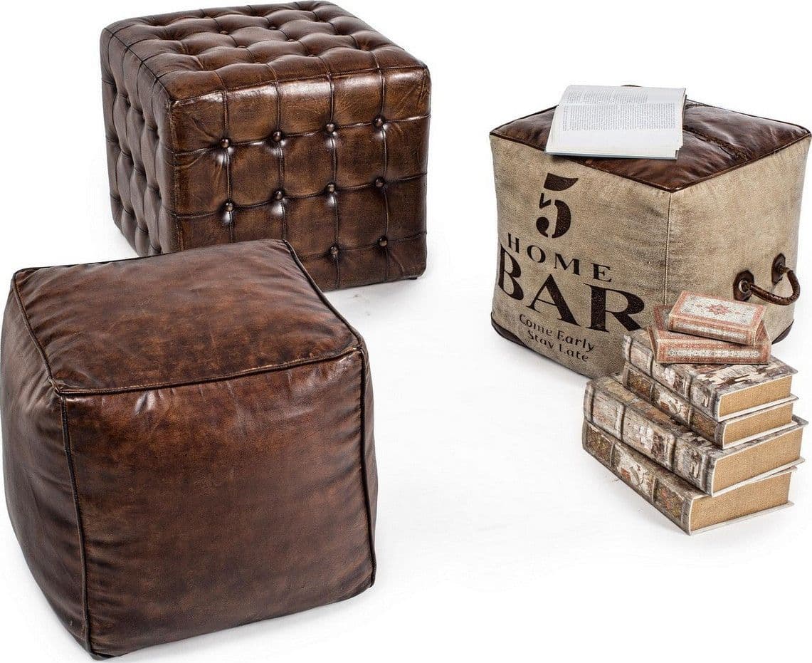 Poltrona Pouf "Sanpark" per interno, con imbottitura in cotone da 45x45x45cm in Ottomane e poggiapiedi Decor Space - Altamura, commercioVirtuoso.it
