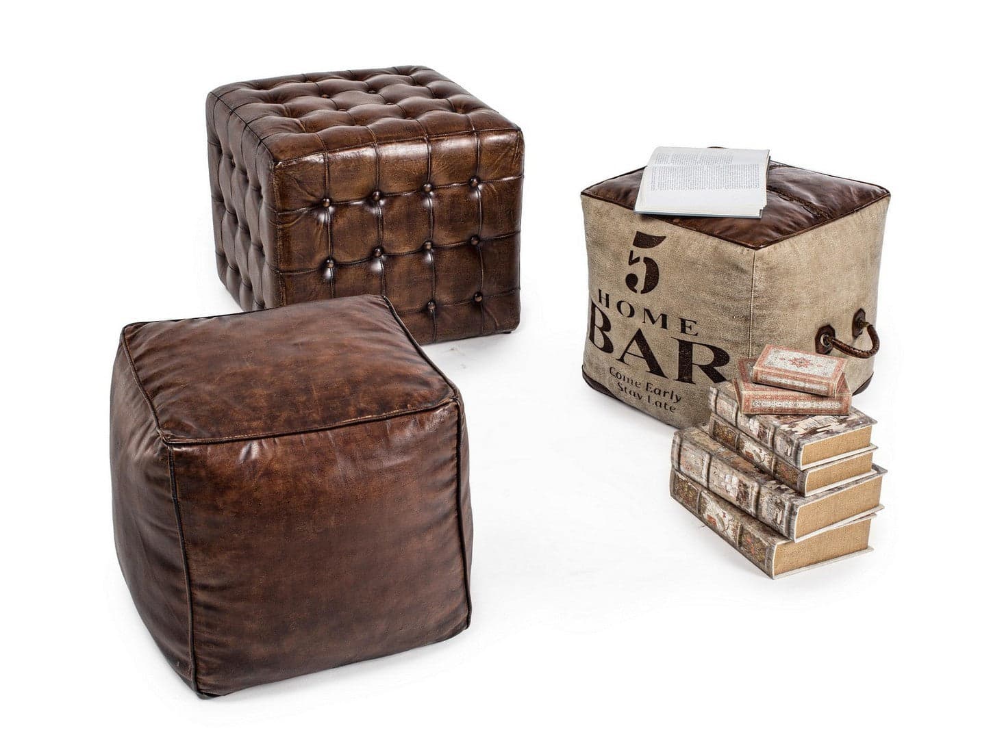 Poltrona Pouf "Sanpark" per interno, con imbottitura in cotone da 45x45x45cm in Ottomane e poggiapiedi Decor Space - Altamura, commercioVirtuoso.it