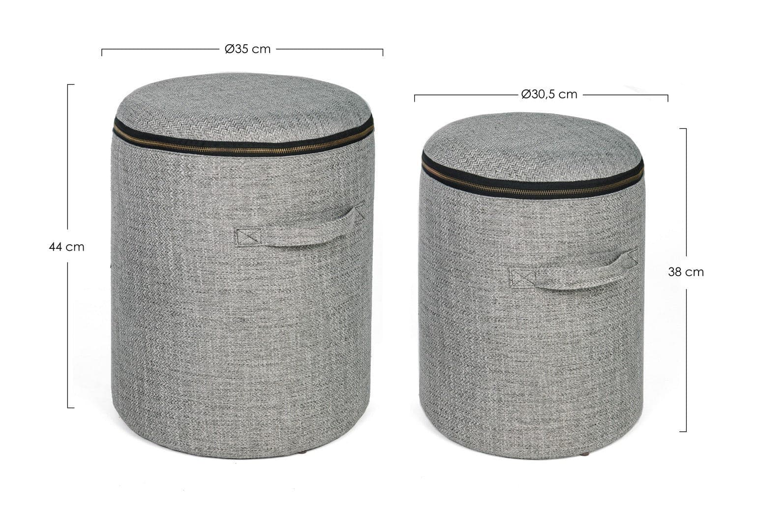 Poltrona Pouf "Radmila" per interno, con struttura in mdf e compensato set da 2 pezzi in Ottomane e poggiapiedi Decor Space - Altamura, commercioVirtuoso.it