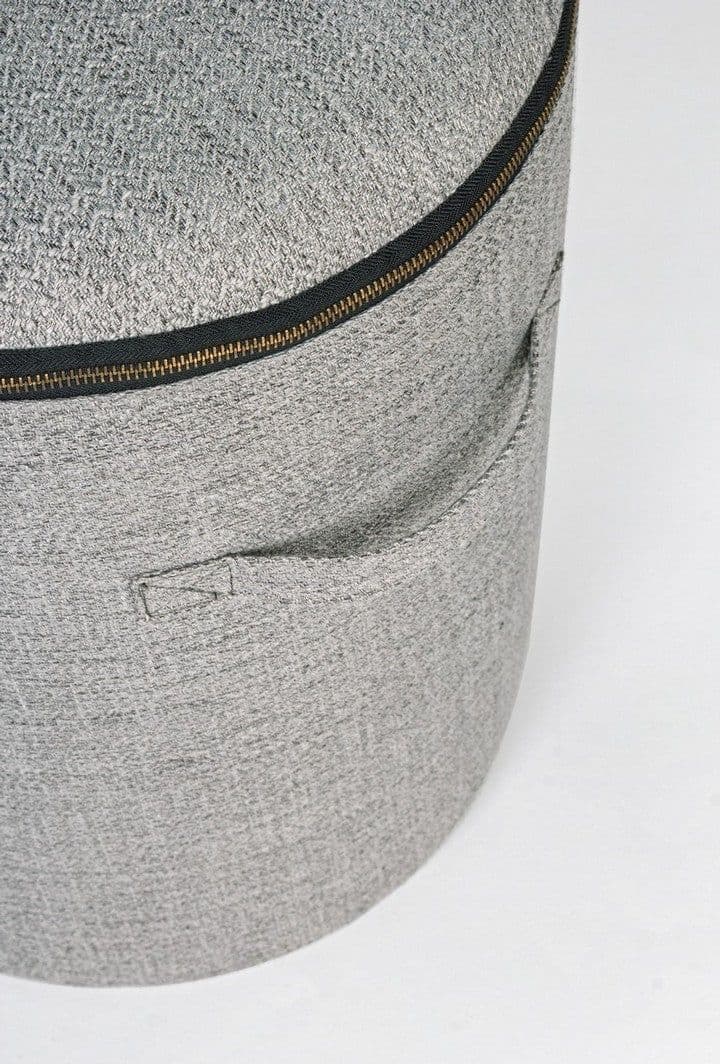 Poltrona Pouf "Radmila" per interno, con struttura in mdf e compensato set da 2 pezzi in Ottomane e poggiapiedi Decor Space - Altamura, commercioVirtuoso.it