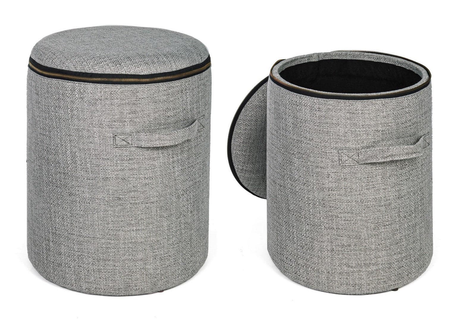 Poltrona Pouf "Radmila" per interno, con struttura in mdf e compensato set da 2 pezzi in Ottomane e poggiapiedi Decor Space - Altamura, commercioVirtuoso.it