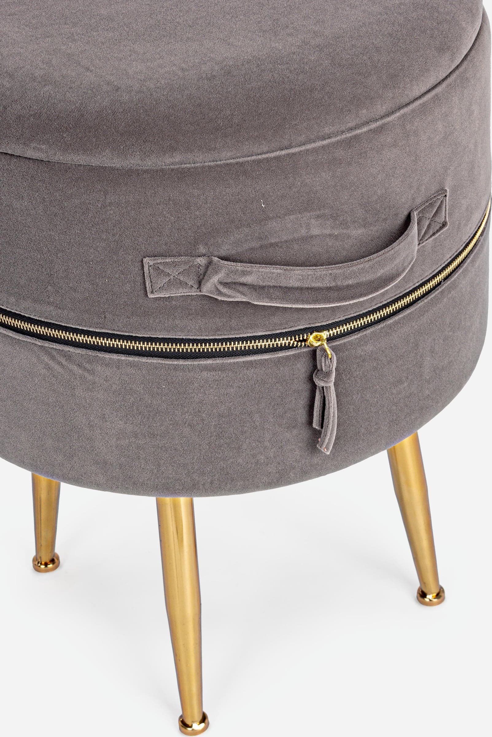 Set 2 Pouf contenitore tondi seduta in velluto arredamento moderno in Ottomane e poggiapiedi Decor Space - Altamura, commercioVirtuoso.it