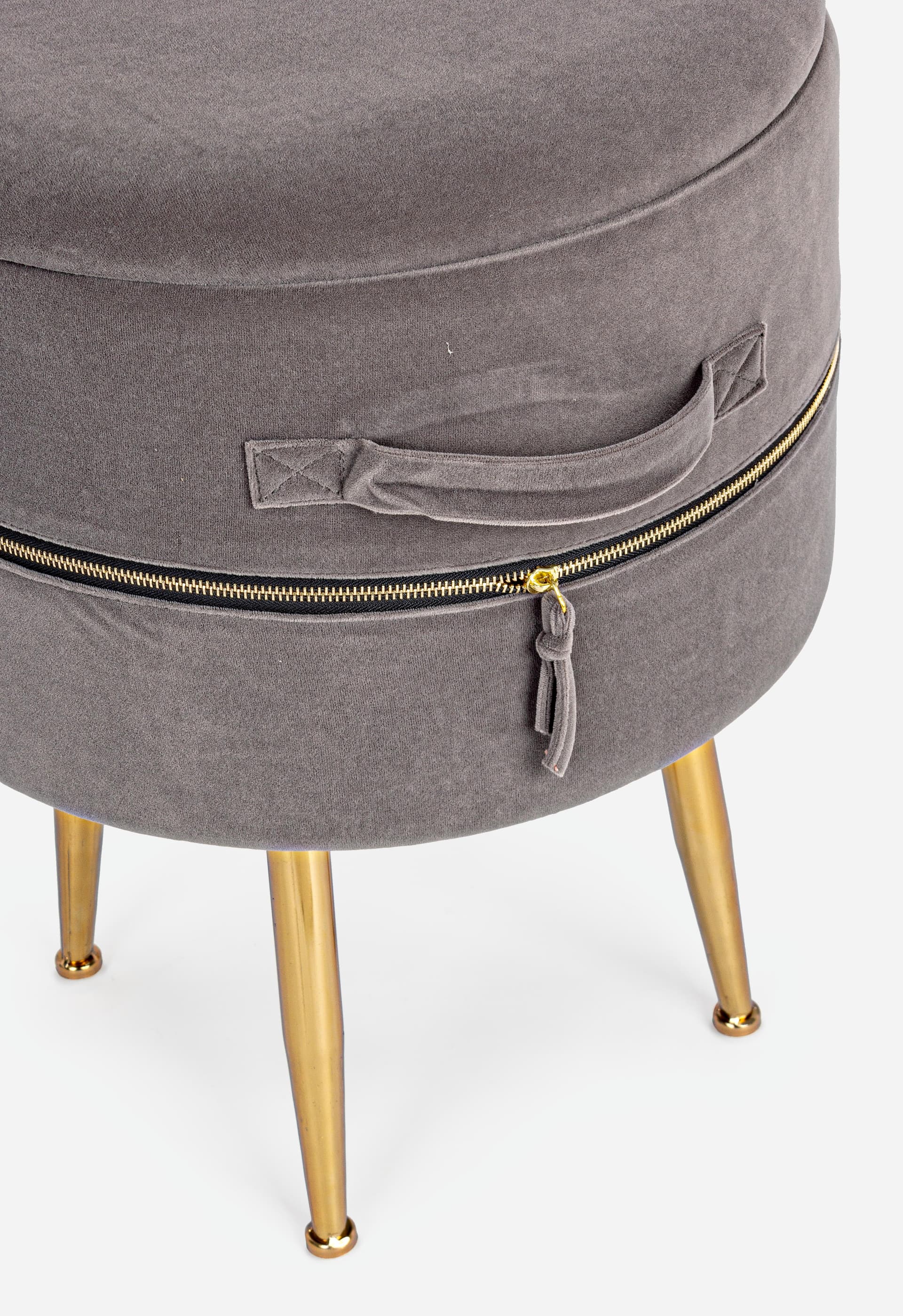 Set 2 Pouf contenitore tondi seduta in velluto arredamento moderno in Ottomane e poggiapiedi Decor Space - Altamura, commercioVirtuoso.it