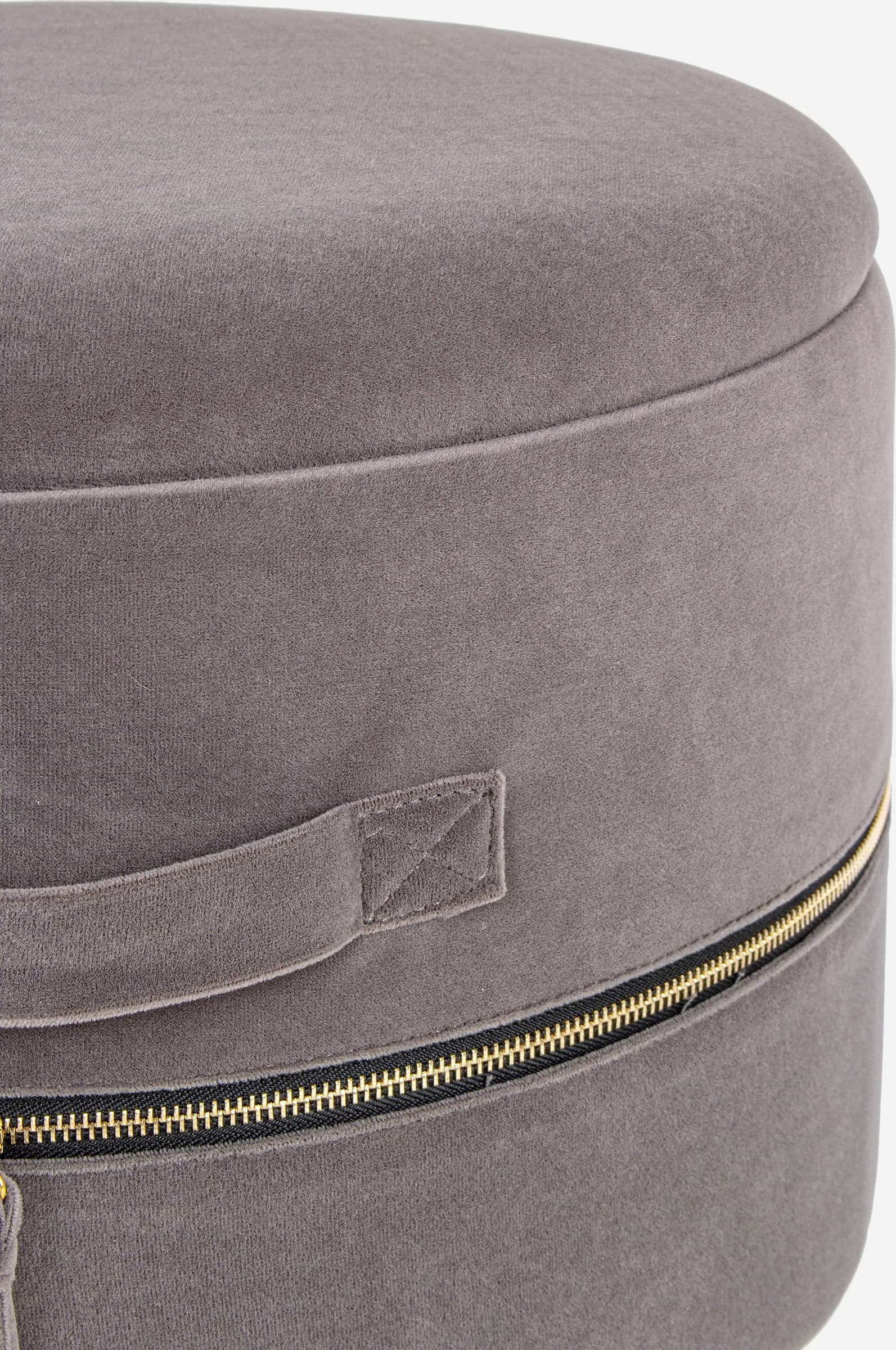 Set 2 Pouf contenitore tondi seduta in velluto arredamento moderno in Ottomane e poggiapiedi Decor Space - Altamura, commercioVirtuoso.it