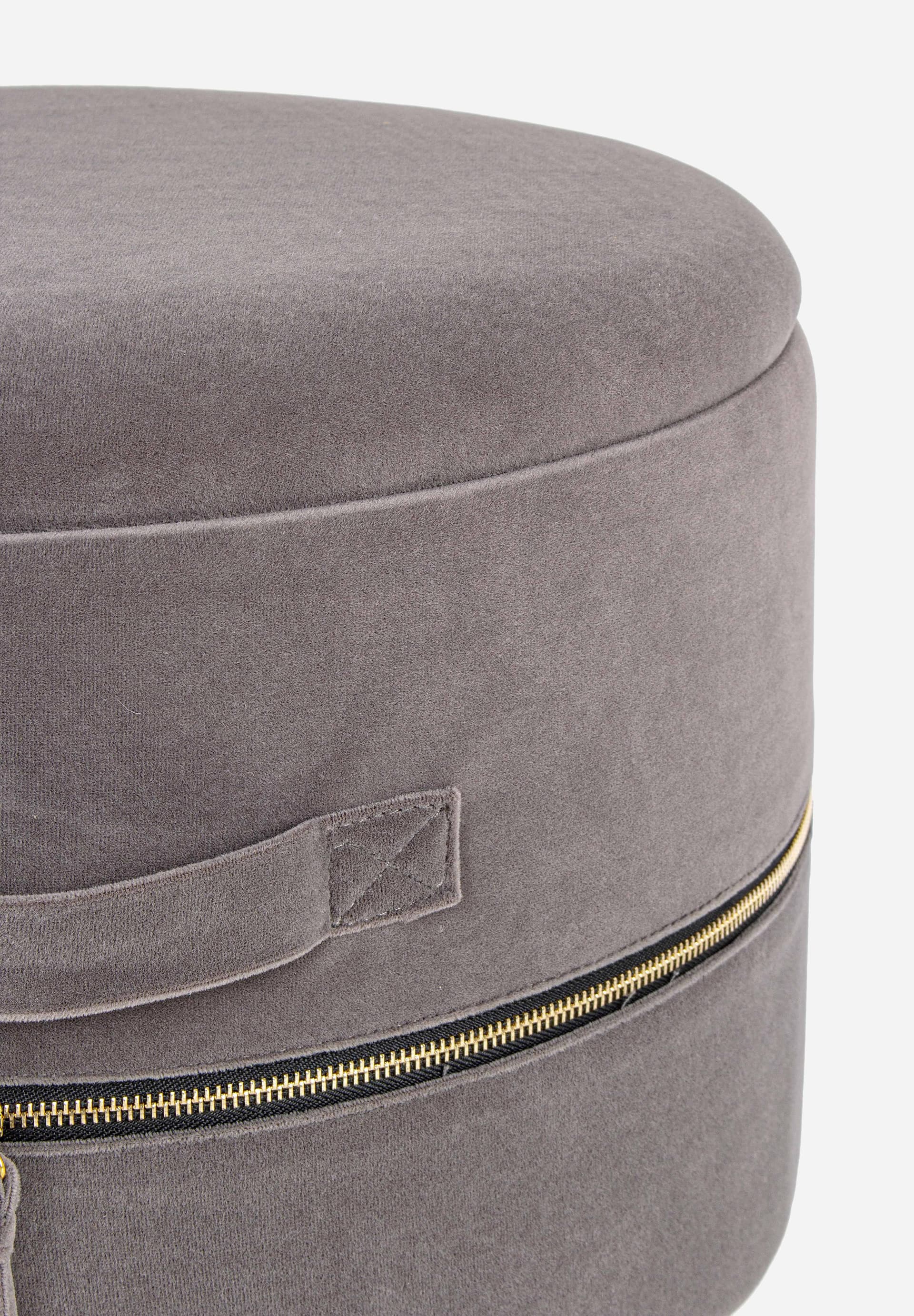Set 2 Pouf contenitore tondi seduta in velluto arredamento moderno in Ottomane e poggiapiedi Decor Space - Altamura, commercioVirtuoso.it