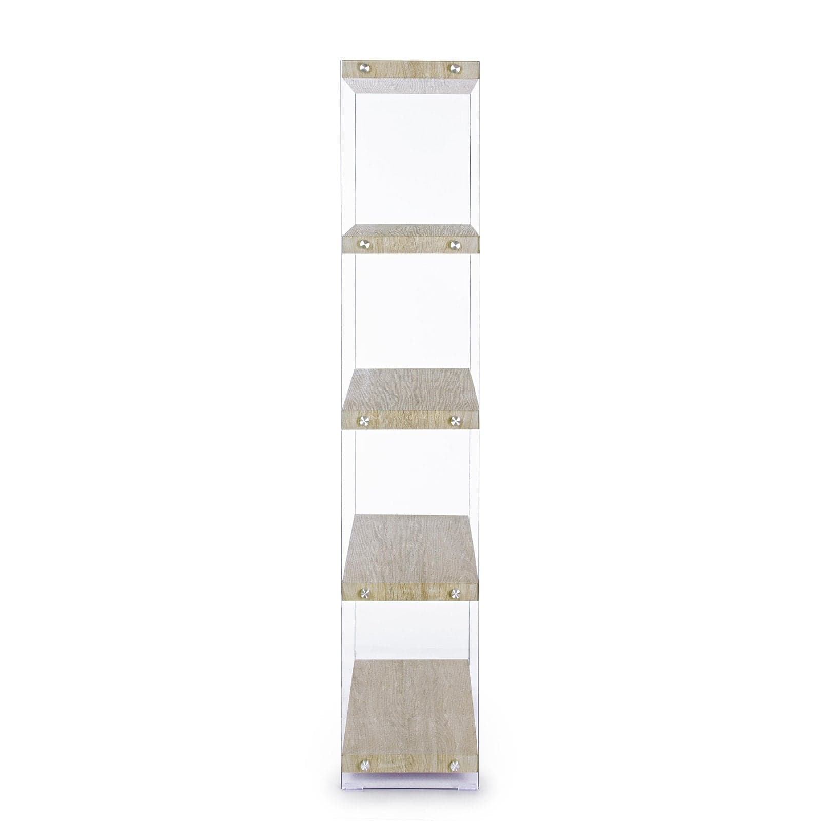 Libreria moderna "Sury" in vetro e legno con mensole sospese di design per cameretta ed ufficio in Librerie Decor Space - Altamura, commercioVirtuoso.it