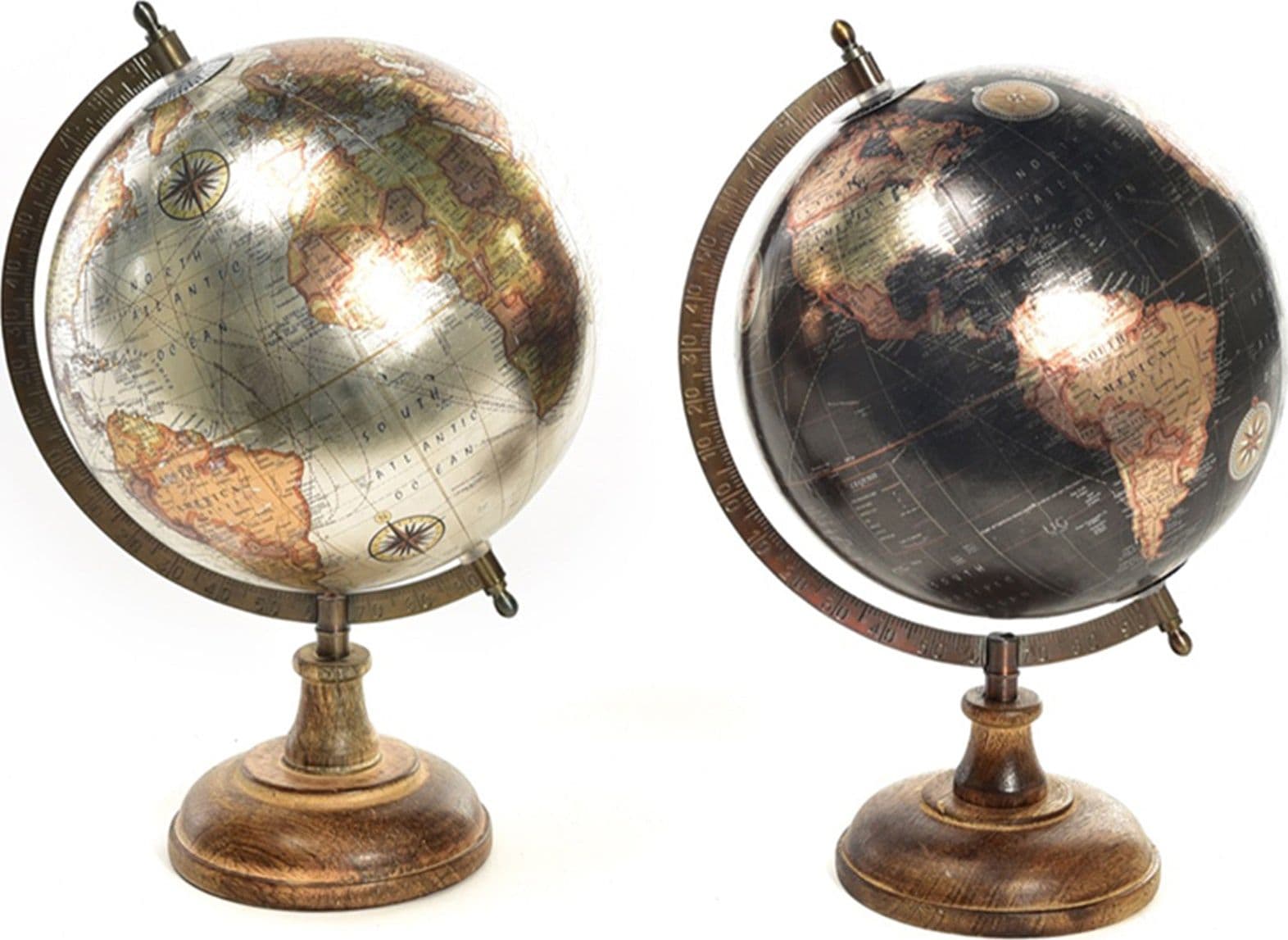 Mappamondo con piedistallo in legno decorazione per ambienti h 32,5 cm - 3