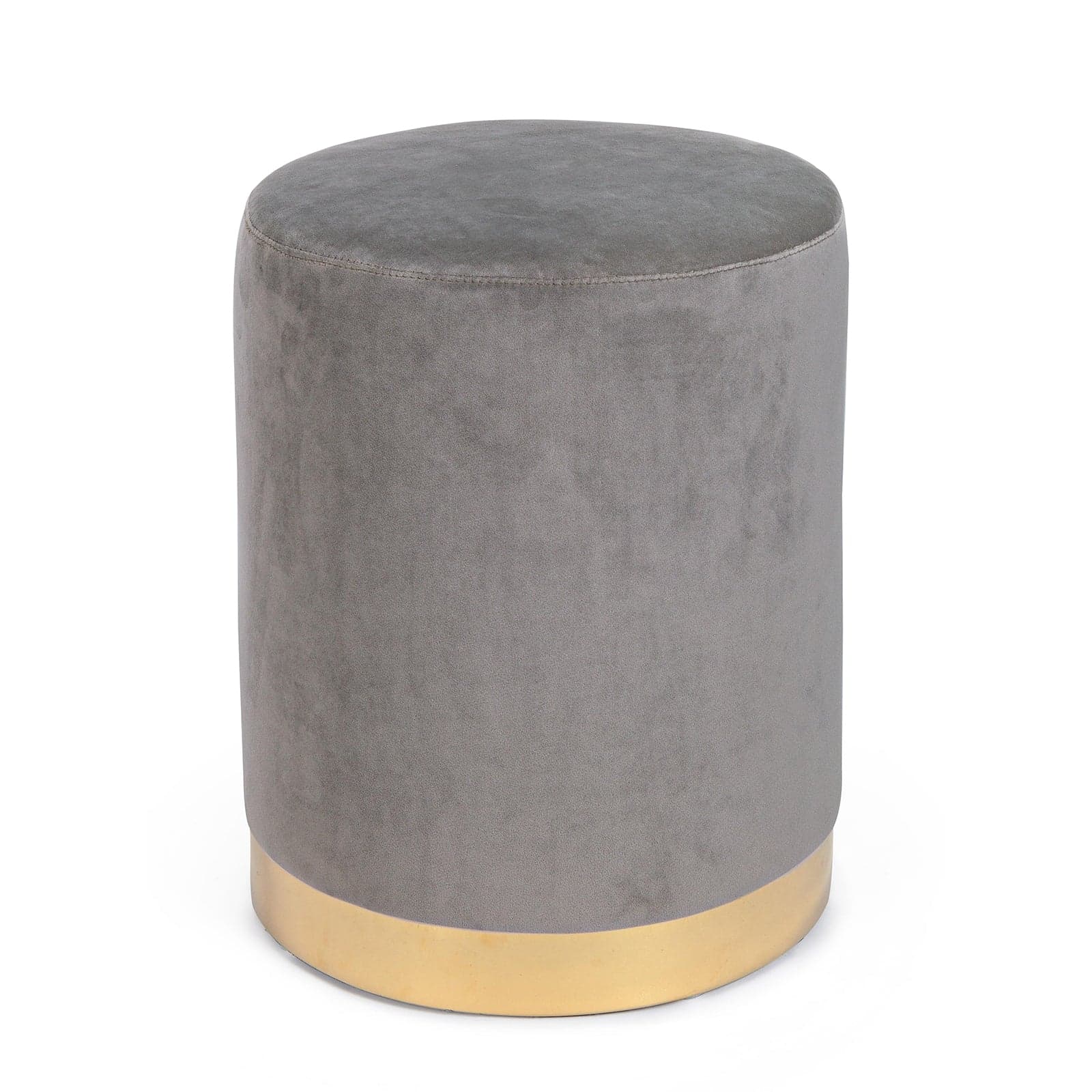 Pouf "Lucilla" in velluto anticato h 40 cm arredamento per salotto moderno in Ottomane e poggiapiedi Decor Space - Altamura, commercioVirtuoso.it