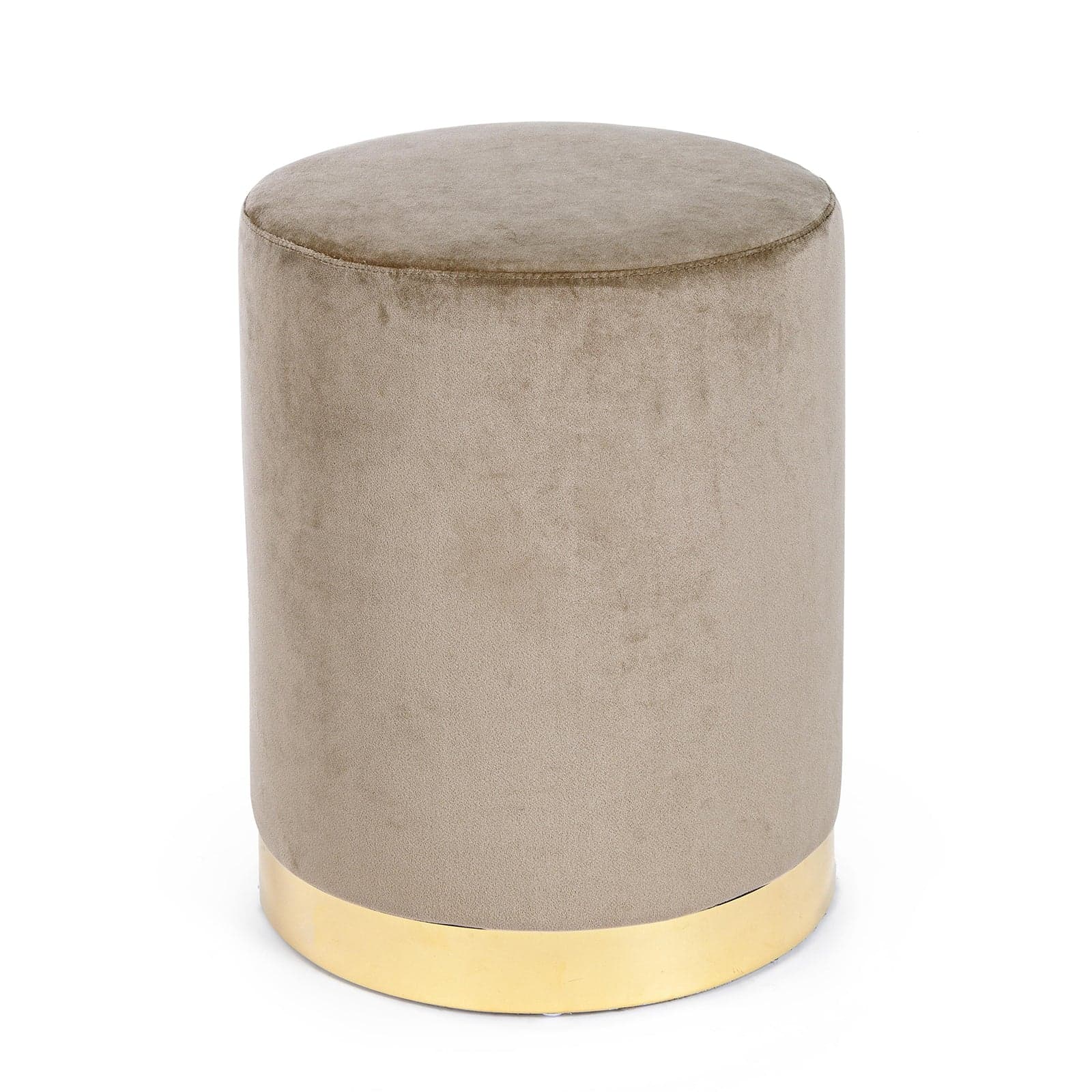 Pouf "Lucilla" in velluto anticato h 40 cm arredamento per salotto moderno in Ottomane e poggiapiedi Decor Space - Altamura, commercioVirtuoso.it