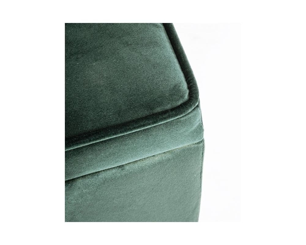 Set 2 Pouf contenitori "Belleville" seduta in velluto verde arredamento moderno in Ottomane e poggiapiedi Decor Space - Altamura, commercioVirtuoso.it