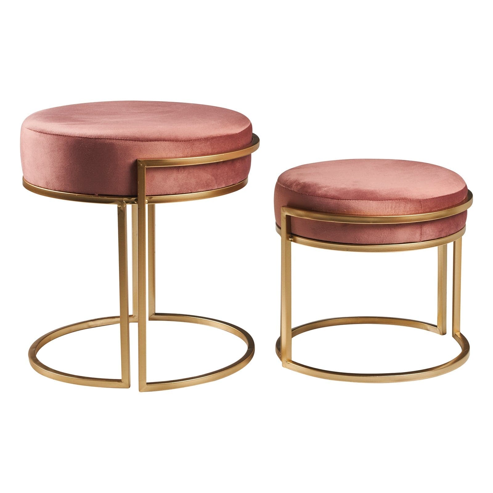 Pouf in velluto per arredamento moderno panchette con piedi in matallo dorati h 44 cm in Ottomane e poggiapiedi Decor Space - Altamura, commercioVirtuoso.it