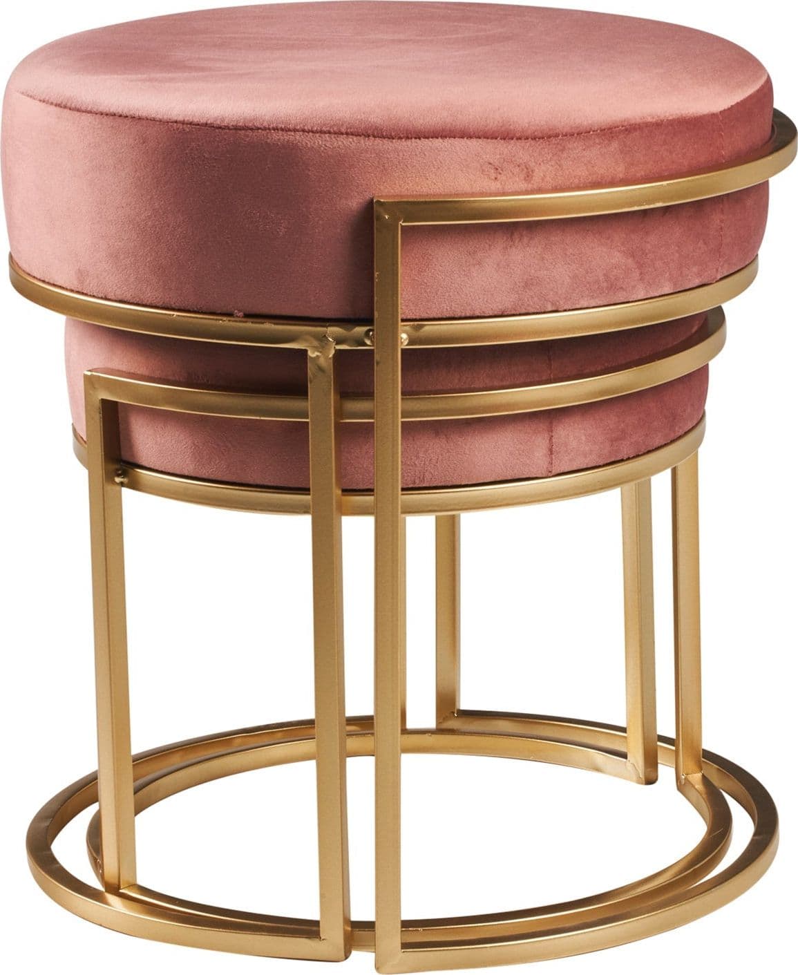 Pouf in velluto per arredamento moderno panchette con piedi in matallo dorati h 44 cm in Ottomane e poggiapiedi Decor Space - Altamura, commercioVirtuoso.it