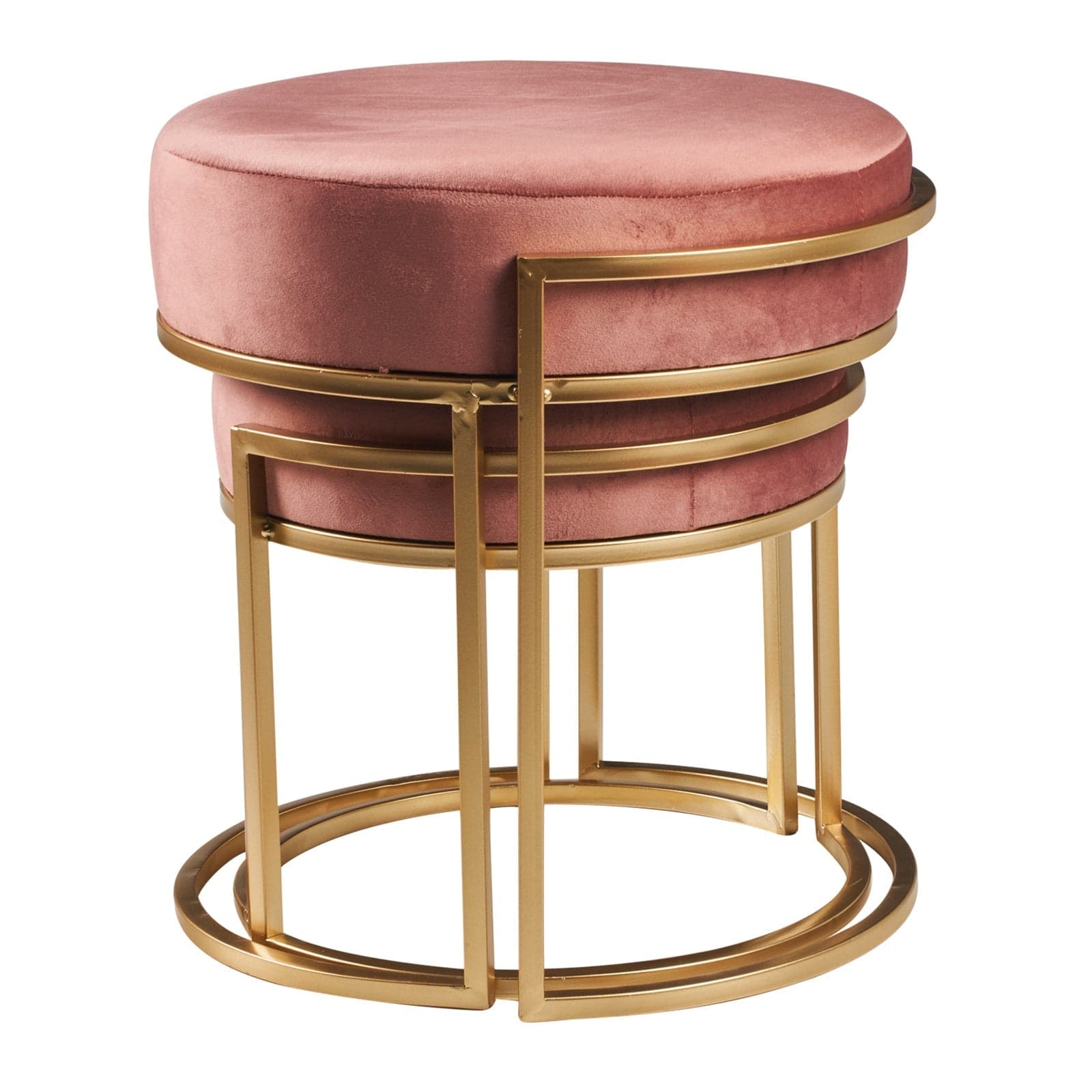 Pouf in velluto per arredamento moderno panchette con piedi in matallo dorati h 44 cm in Ottomane e poggiapiedi Decor Space - Altamura, commercioVirtuoso.it