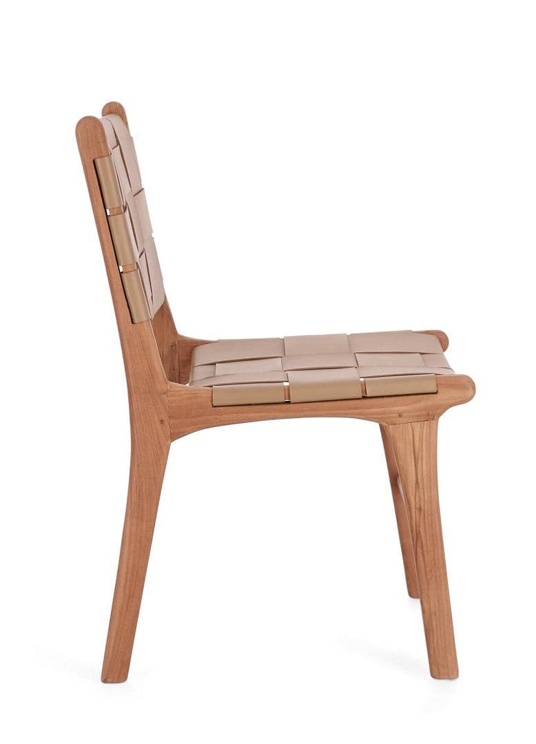 Sedia "Joanna" con legno teak, per arredo interno 46 x 59 x h 85 cm in Sedie Decor Space - Altamura, commercioVirtuoso.it