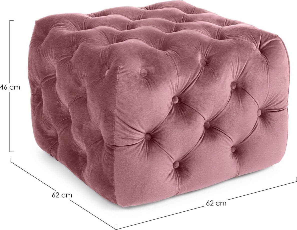 Poltrona Pouf "Evan" per interno, con struttura in legno di eucalipto e compensato da 62x62x46 cm in Ottomane e poggiapiedi Decor Space - Altamura, commercioVirtuoso.it