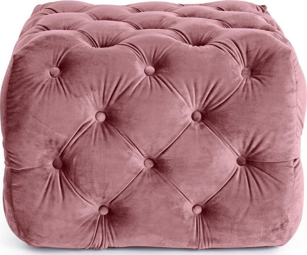 Poltrona Pouf "Evan" per interno, con struttura in legno di eucalipto e compensato da 62x62x46 cm in Ottomane e poggiapiedi Decor Space - Altamura, commercioVirtuoso.it