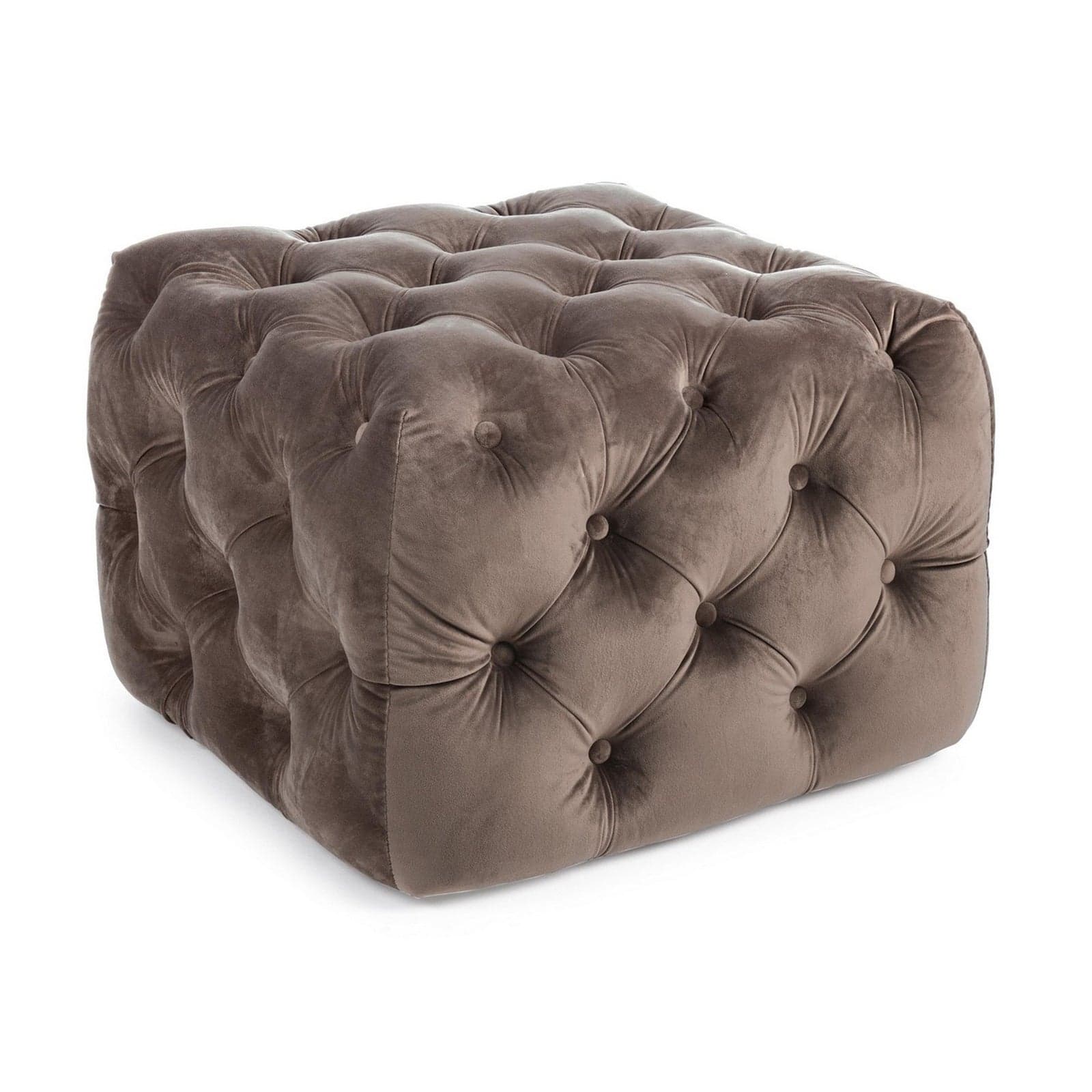 Poltrona Pouf "Evan" per interno, con struttura in legno di eucalipto e compensato da 62x62x46 cm in Ottomane e poggiapiedi Decor Space - Altamura, commercioVirtuoso.it
