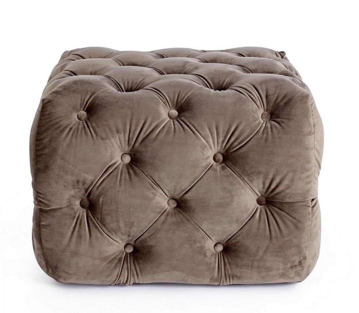 Poltrona Pouf "Evan" per interno, con struttura in legno di eucalipto e compensato da 62x62x46 cm in Ottomane e poggiapiedi Decor Space - Altamura, commercioVirtuoso.it