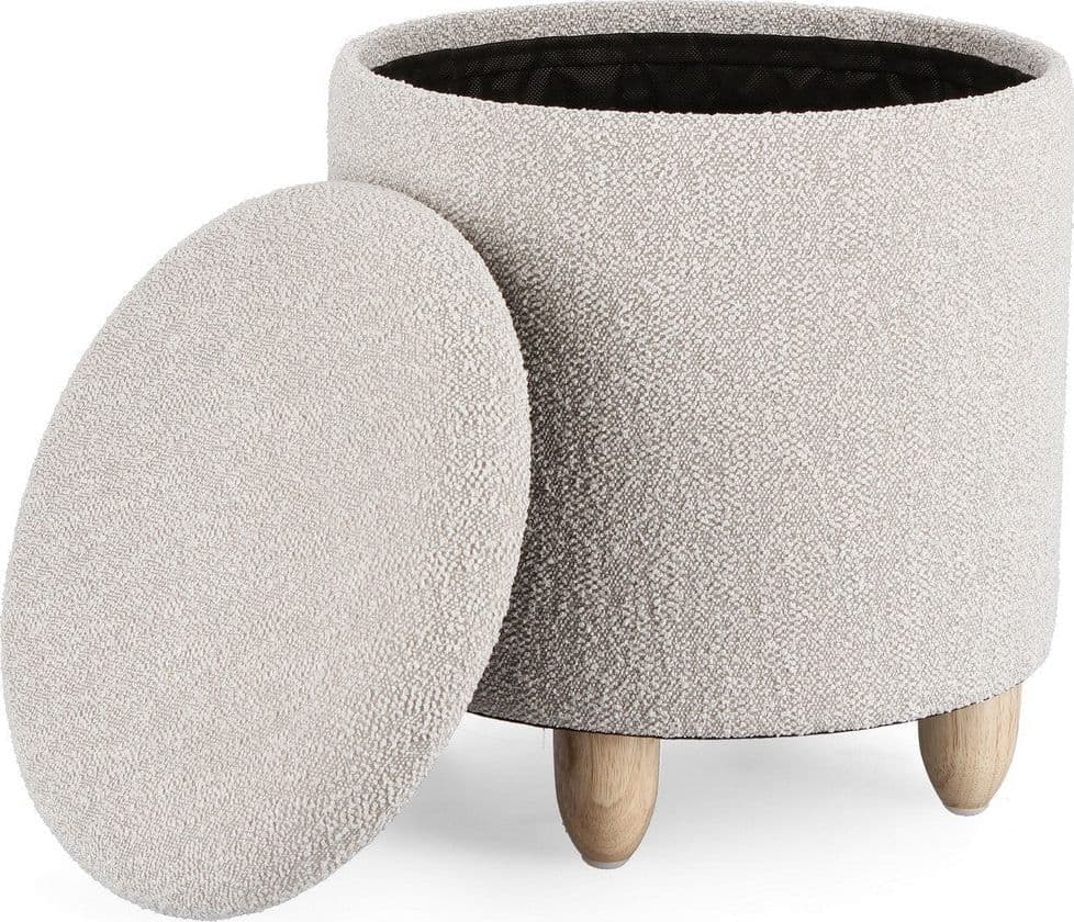 Poltrona Pouf "Zena" per interno, con struttura in mdf e compensato da Ø36 x 39.5h cm in Ottomane e poggiapiedi Decor Space - Altamura, commercioVirtuoso.it