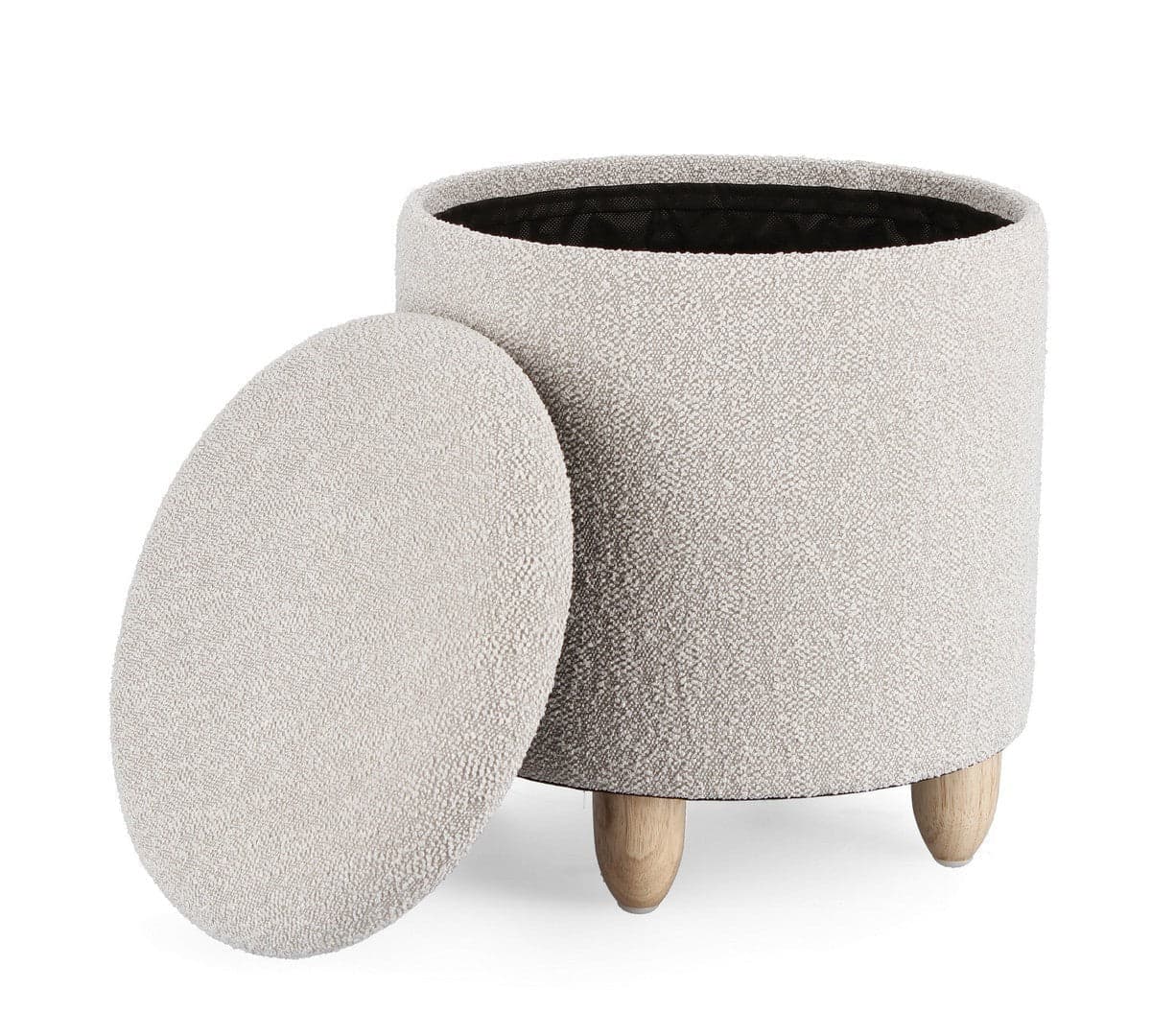 Poltrona Pouf "Zena" per interno, con struttura in mdf e compensato da Ø36 x 39.5h cm in Ottomane e poggiapiedi Decor Space - Altamura, commercioVirtuoso.it