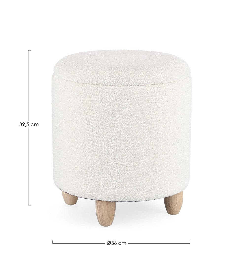 Poltrona Pouf "Zena" per interno, con struttura in mdf e compensato da Ø36 x 39.5h cm in Ottomane e poggiapiedi Decor Space - Altamura, commercioVirtuoso.it